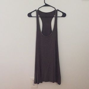 Army green racer back dress with chain details